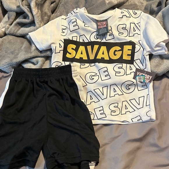 victory league Other - Victory League "SAVAGE" Kids Tee & Black Shorts Set